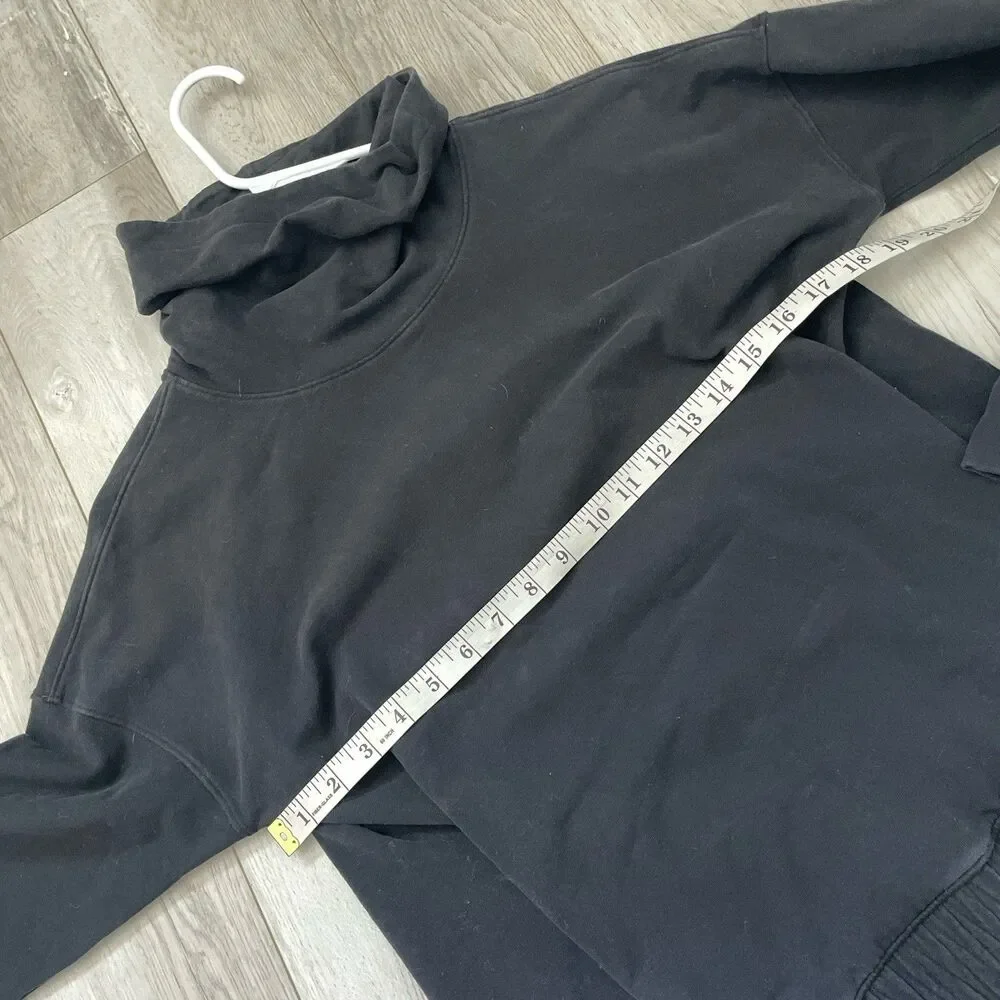 Lululemon Pullover Sweater stress less turtleneck womens Black size 6 athleisure